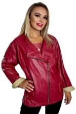 bordo rdeča usnjena jakna