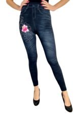 ČRNE JEANS PAJKICE Z ROŽO DULCE