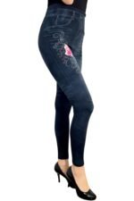 ČRNE JEANS PAJKICE Z ROŽO DULCE