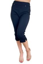 ČRNE KAPRI HLAČE HARMONY ZA MOČNEJŠE DAME