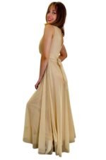 DOLGA BEŽ ELEGANTNA OBLEKA ROBERTINA