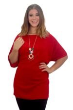 rdeča poletna tunika