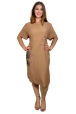 rjava daljša poletna obleka