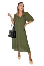 olivno zelena obleka