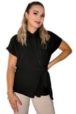 črna srajčna bluza