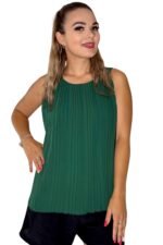 zelen plisiran top