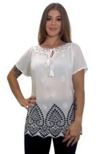 bela čipkasta tunika