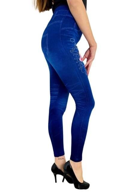 MODRE JEANS PAJKICE Z ROŽO DULCE
