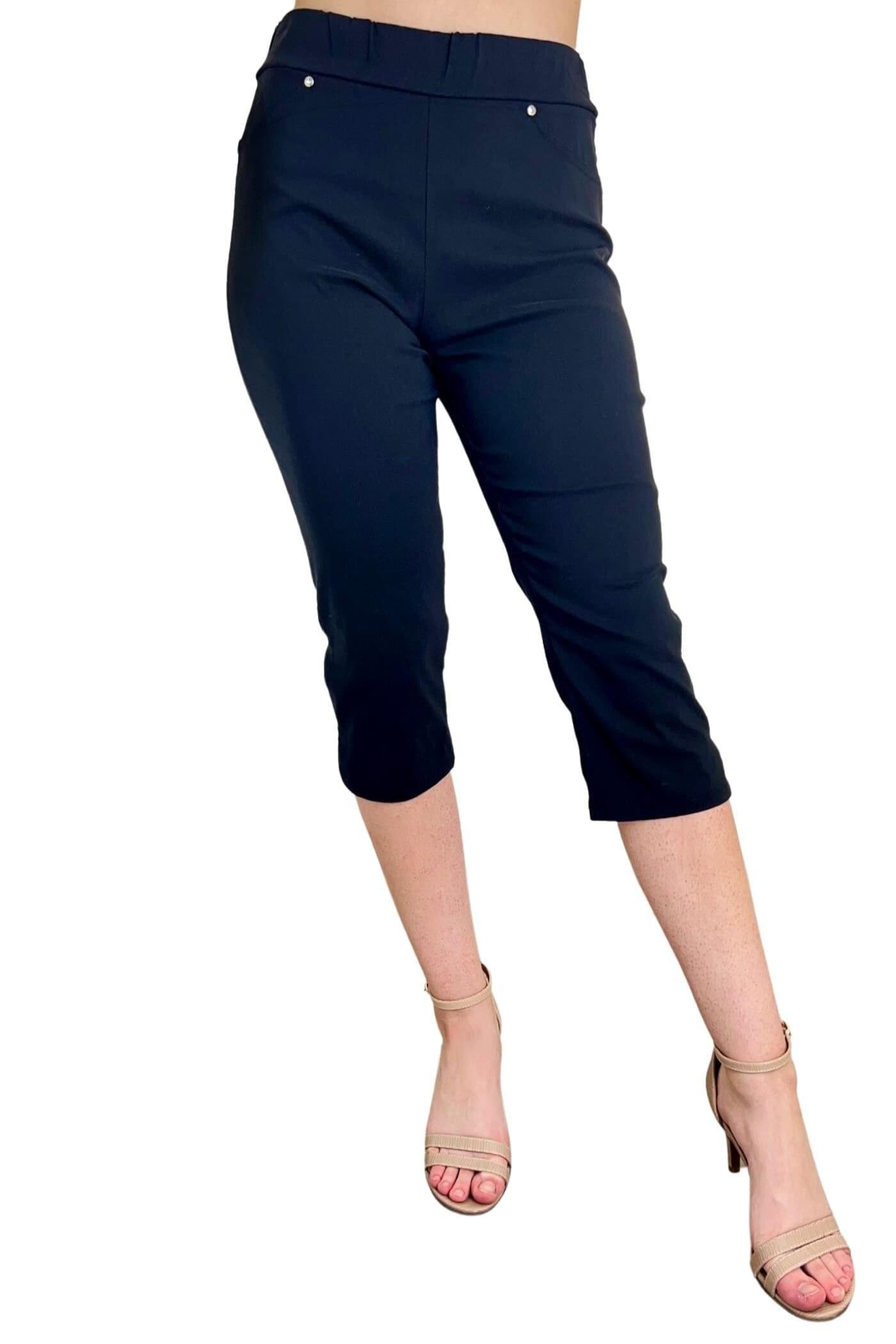 ČRNE KAPRI HLAČE HARMONY ZA MOČNEJŠE DAME